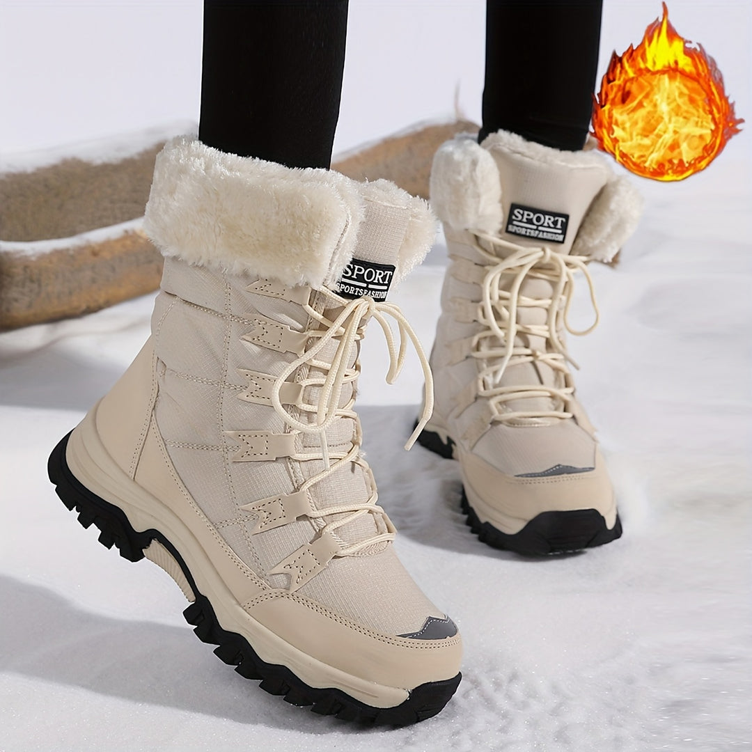 Women's Waterproof Fur-Lined Winter Snow Boots – Anti-Slip, Warm, All-Weather Outdoor Cold-Protection Footwear