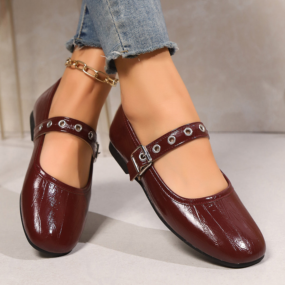 Women's Comfortable Mary Jane Flats – Soft Round Toe Strap Shoes
