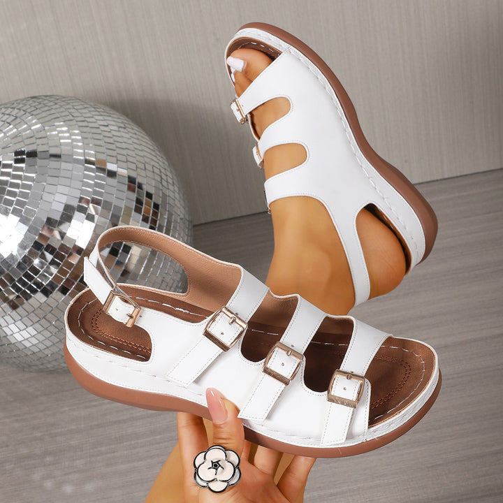 Adjustable Comfort Sandals – Cushioned Platform Walking Shoes for Women