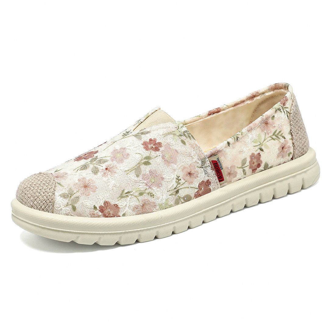 Breathable Floral Walking Shoes – Soft & Comfortable Everyday Flats