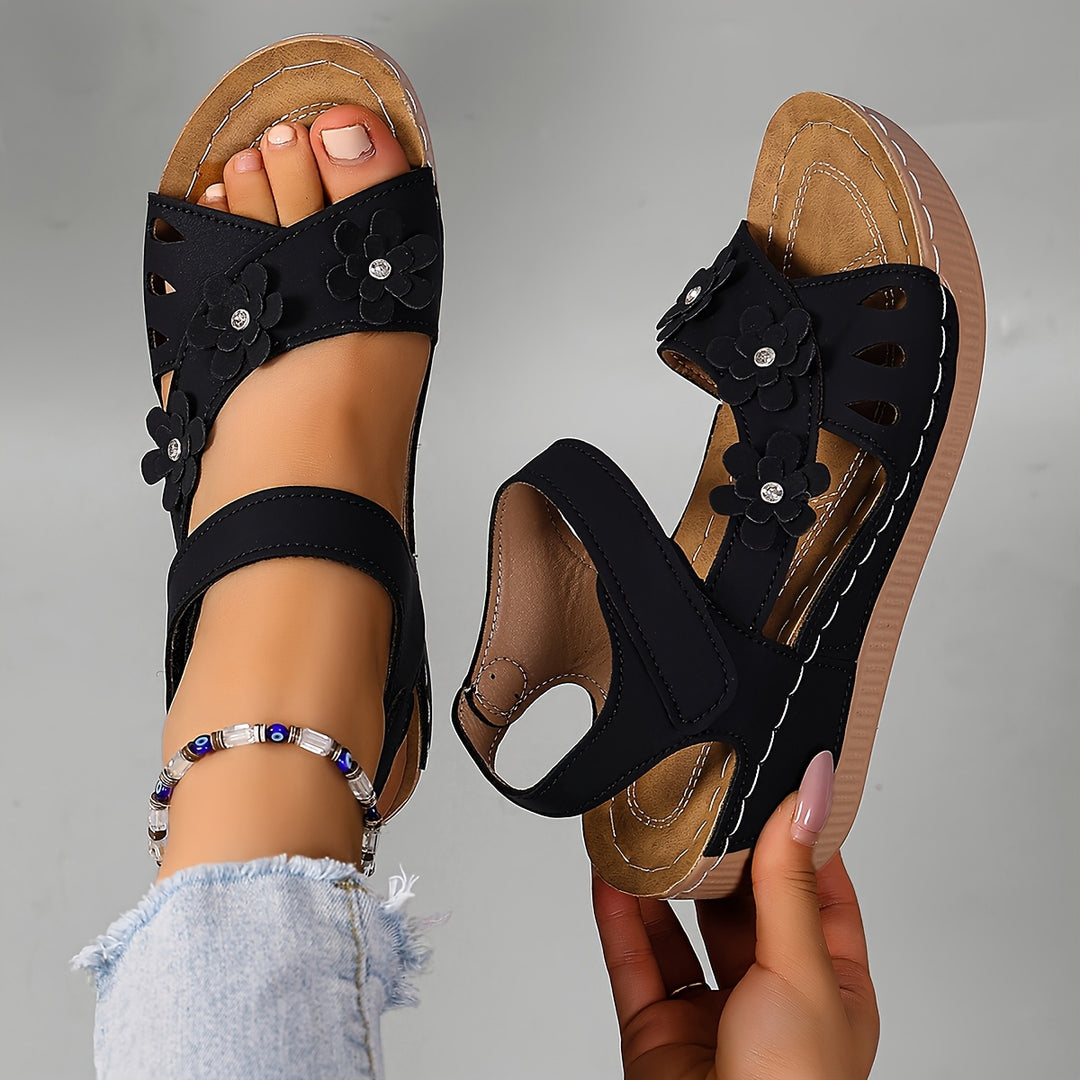 Women's Summer Floral Sandals–Comfortable Wedge Summer Shoes