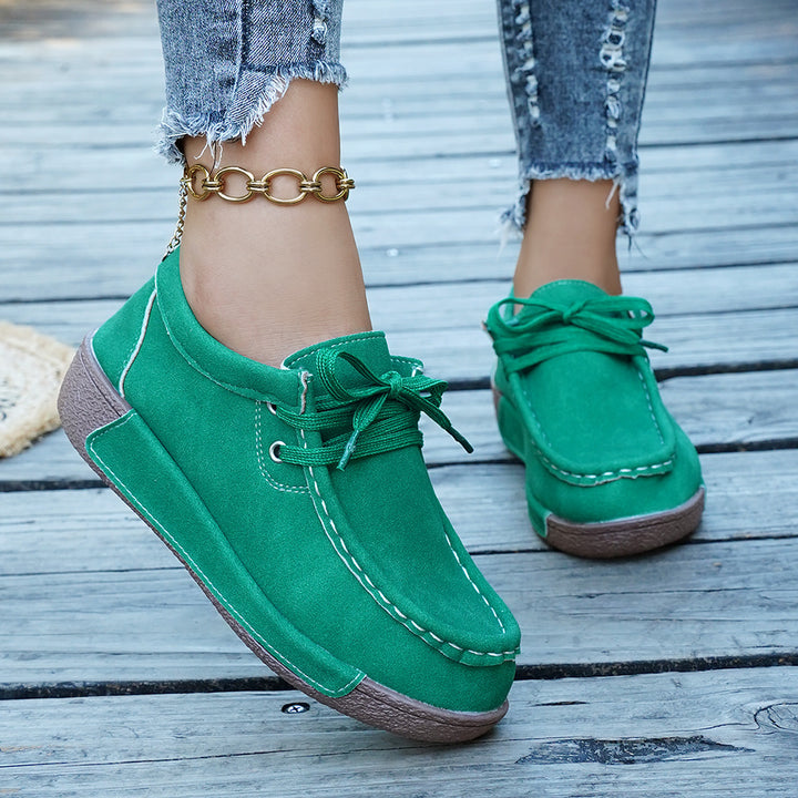 Women's Vintage Casual Shoes – Lace-Up Design with Durable Non-Slip Sole