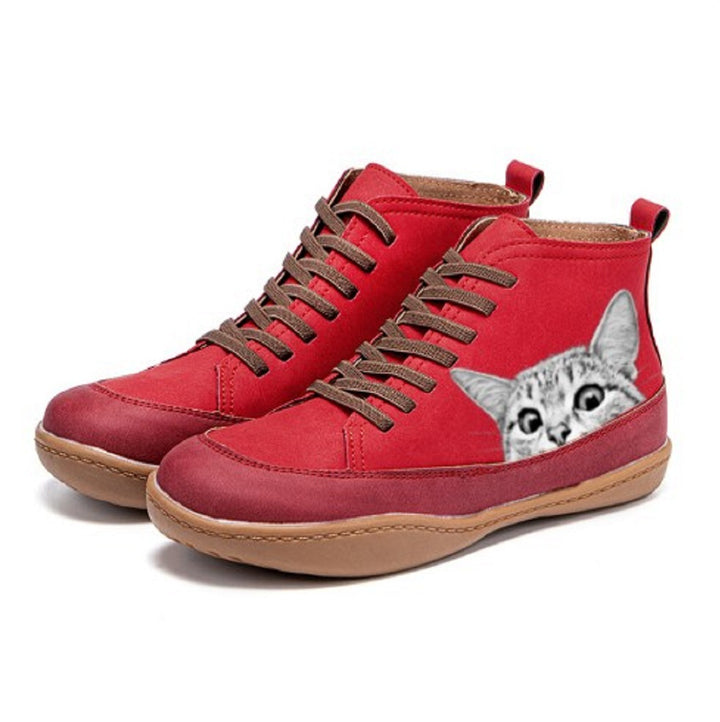 Women's Vintage Cat Boots – Cute Retro Ankle Boots