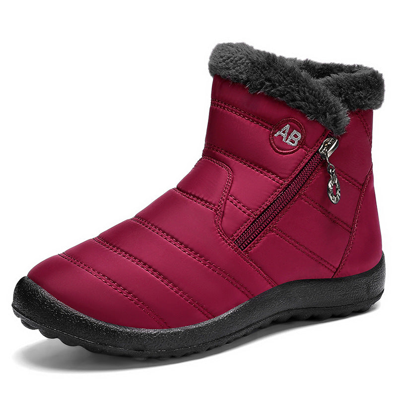 Women's Warm Winter Ankle Boots – Waterproof, Non-Slip Boots with Soft Fuzzy Collar