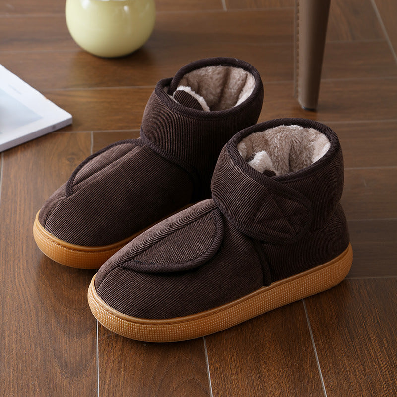 Women's Fully Opening Velcro Shoes – Warm Plush-Lined Winter Shoes with a Non-Slip Supportive Sole