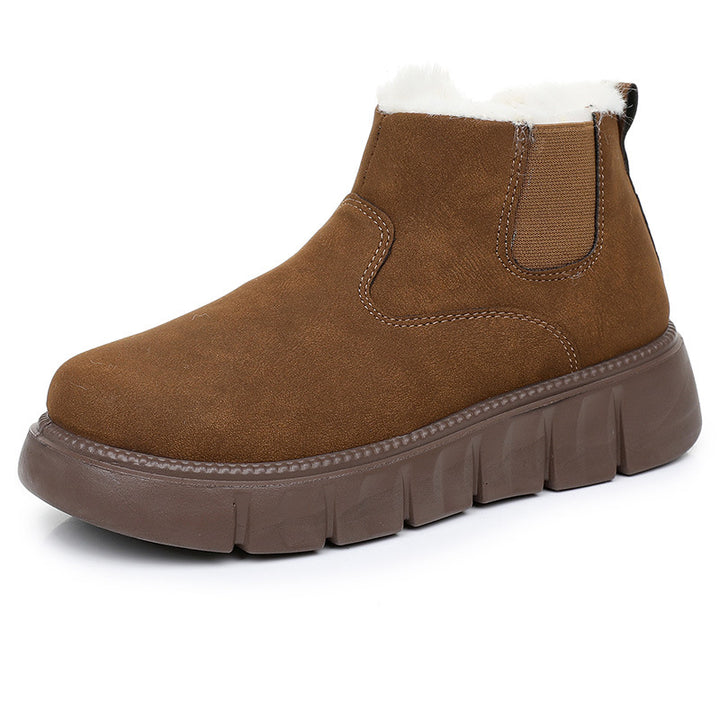 2025 Women's Slip-On Winter Snow Boots – Warm Fur Lining, Non-Slip Sole & Platform Comfort