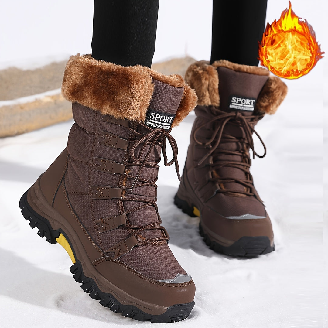 Women's Waterproof Fur-Lined Winter Snow Boots – Anti-Slip, Warm, All-Weather Outdoor Cold-Protection Footwear
