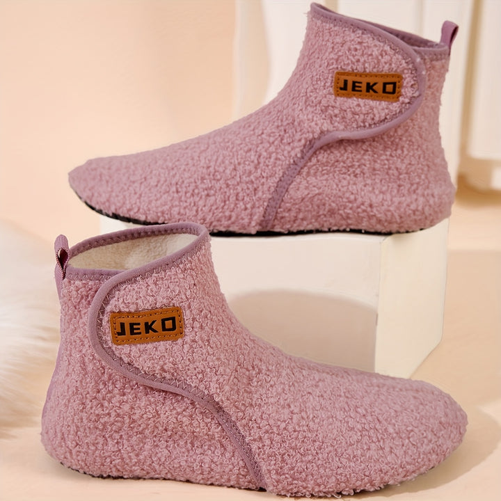 Women's Cozy Fleece Slippers – Warm, Lightweight High-Top Slip-On House Shoes with Non-Slip Sole