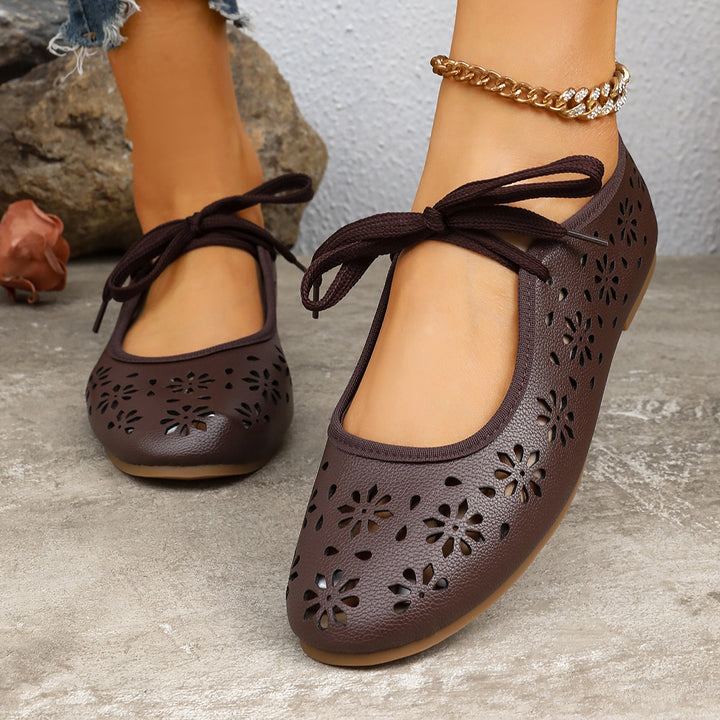 Women's Comfortable Flats – Breathable Woven Lace-Up Shoes