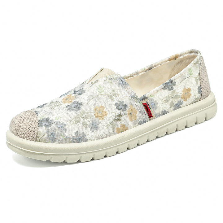 Breathable Floral Walking Shoes – Soft & Comfortable Everyday Flats