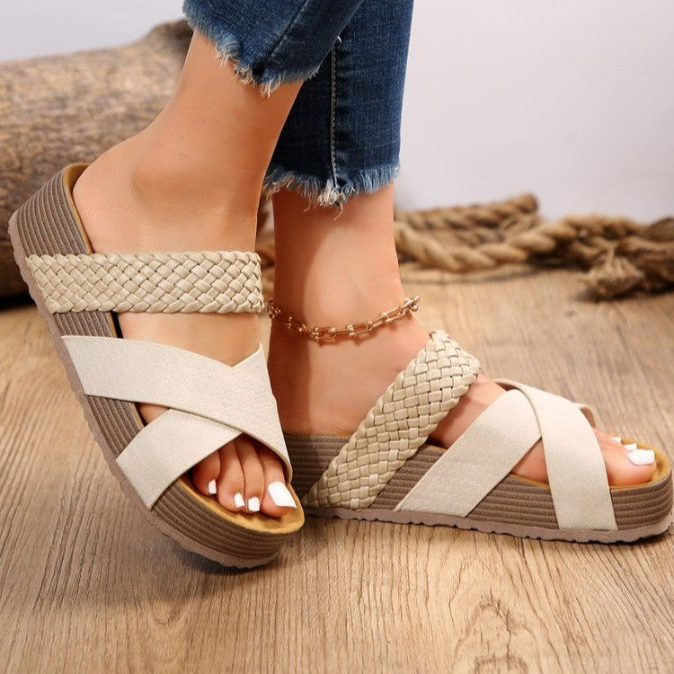 Women's Retro Braided Comfort Sandals – Lightweight Comfort Summer Slippers