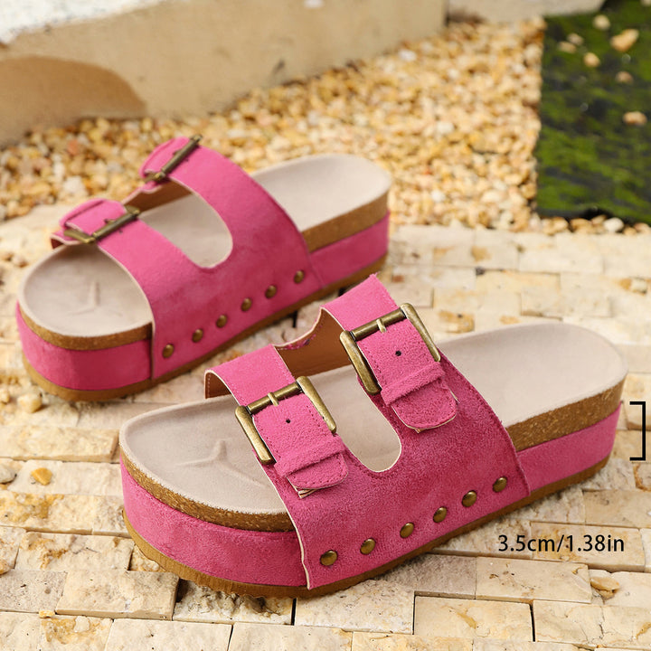 Women's Soft Suede Comfort Sandals –Comfortable Wedge Summer Slippers