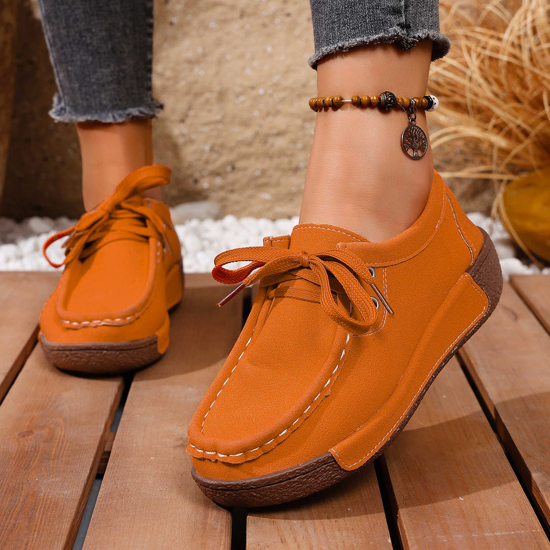Women's Vintage Casual Shoes – Lace-Up Design with Durable Non-Slip Sole
