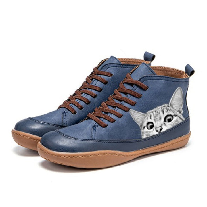 Women's Vintage Cat Boots – Cute Retro Ankle Boots