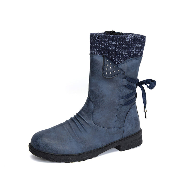 Women's Vintage Mid-Calf Boots – Comfortable Outdoor Boots with Non-Slip Sole