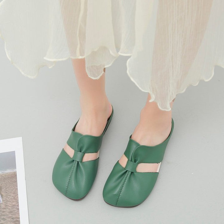 Women's Soft Leather Comfort Flats – Vintage-Inspired Slip-On Shoes