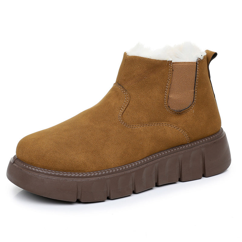 2025 Women's Slip-On Winter Snow Boots – Warm Fur Lining, Non-Slip Sole & Platform Comfort