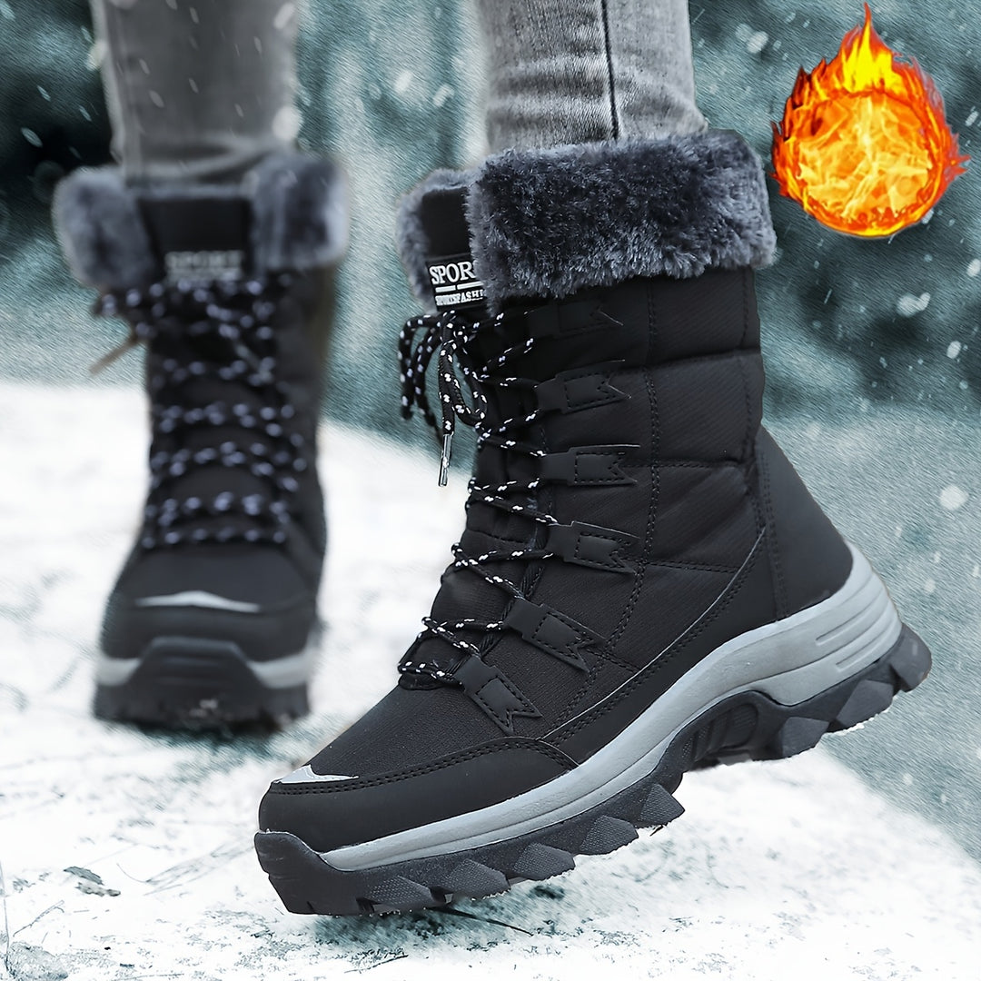 Women's Waterproof Fur-Lined Winter Snow Boots – Anti-Slip, Warm, All-Weather Outdoor Cold-Protection Footwear