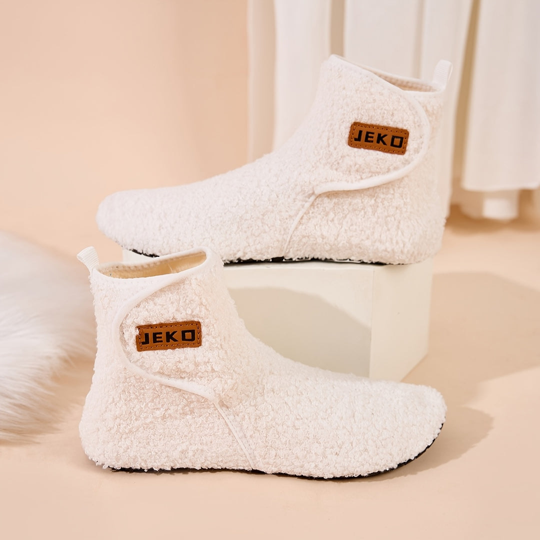 Women's Cozy Fleece Slippers – Warm, Lightweight High-Top Slip-On House Shoes with Non-Slip Sole