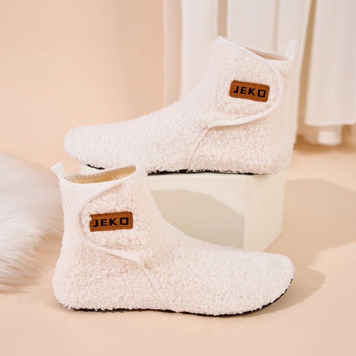 Women's Cozy Fleece Slippers – Warm, Lightweight High-Top Slip-On House Shoes with Non-Slip Sole