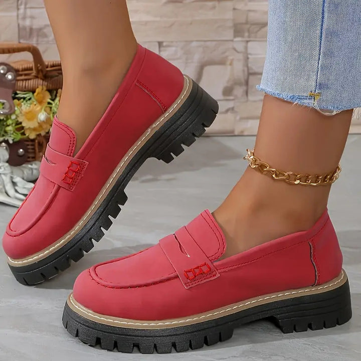 Women's Comfortable Everyday Loafers – Cushioned Platform Sole with Timeless Style