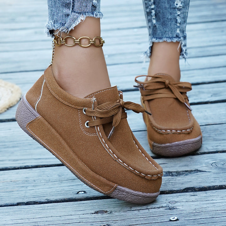Women's Vintage Casual Shoes – Lace-Up Design with Durable Non-Slip Sole