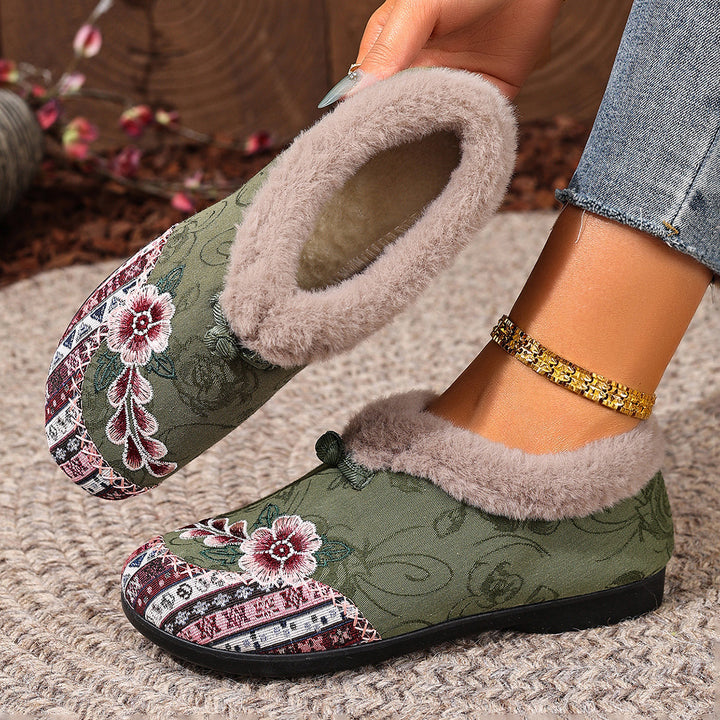 Women's Warm Floral Winter Ankle Boots – Cozy, Lightweight & Non-Slip Everyday Shoes