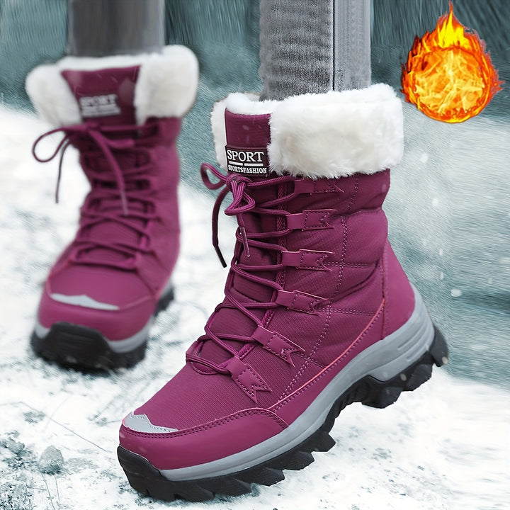 Women's Waterproof Fur-Lined Winter Snow Boots – Anti-Slip, Warm, All-Weather Outdoor Cold-Protection Footwear