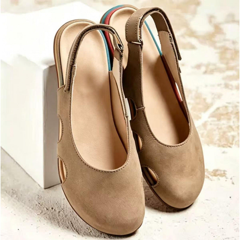 Women's Vintage Slingback Comfort Flats – Lightweight Breathable Everyday Shoes