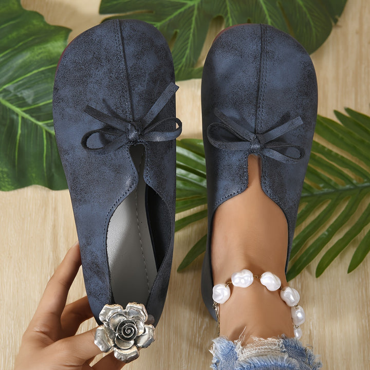 Women's Retro Soft Leather Flats – Comfortable Shoes for All-Day Wear