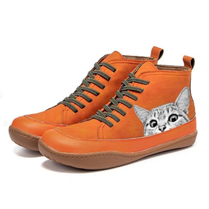 Women's Vintage Cat Boots – Cute Retro Ankle Boots