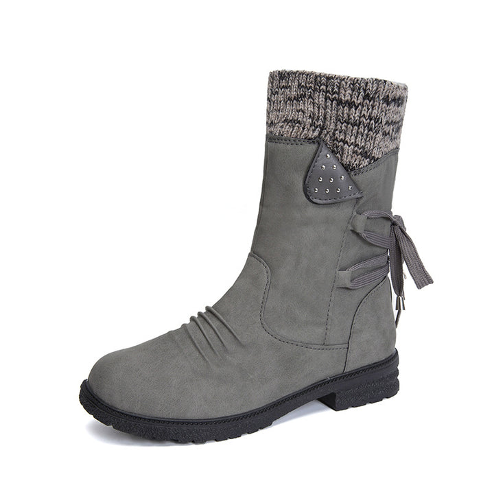 Women's Vintage Mid-Calf Boots – Comfortable Outdoor Boots with Non-Slip Sole
