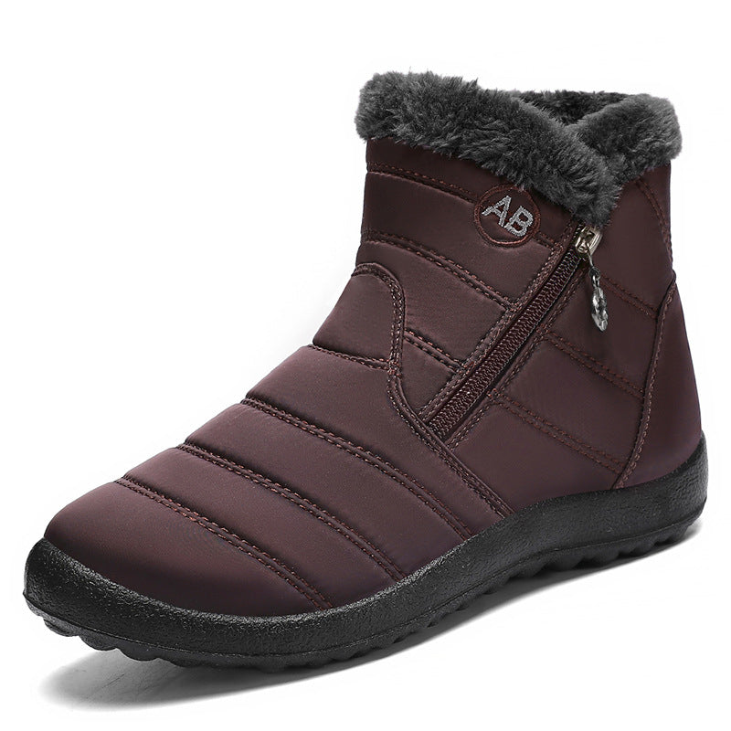 Women's Warm Winter Ankle Boots – Waterproof, Non-Slip Boots with Soft Fuzzy Collar