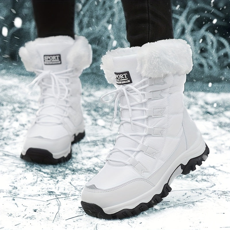 Women's Waterproof Fur-Lined Winter Snow Boots – Anti-Slip, Warm, All-Weather Outdoor Cold-Protection Footwear