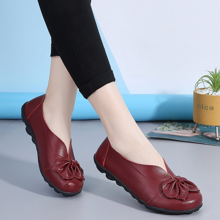 Women's Comfortable Bow Loafers – Lightweight Slip-On Casual Flats for Everyday Wear