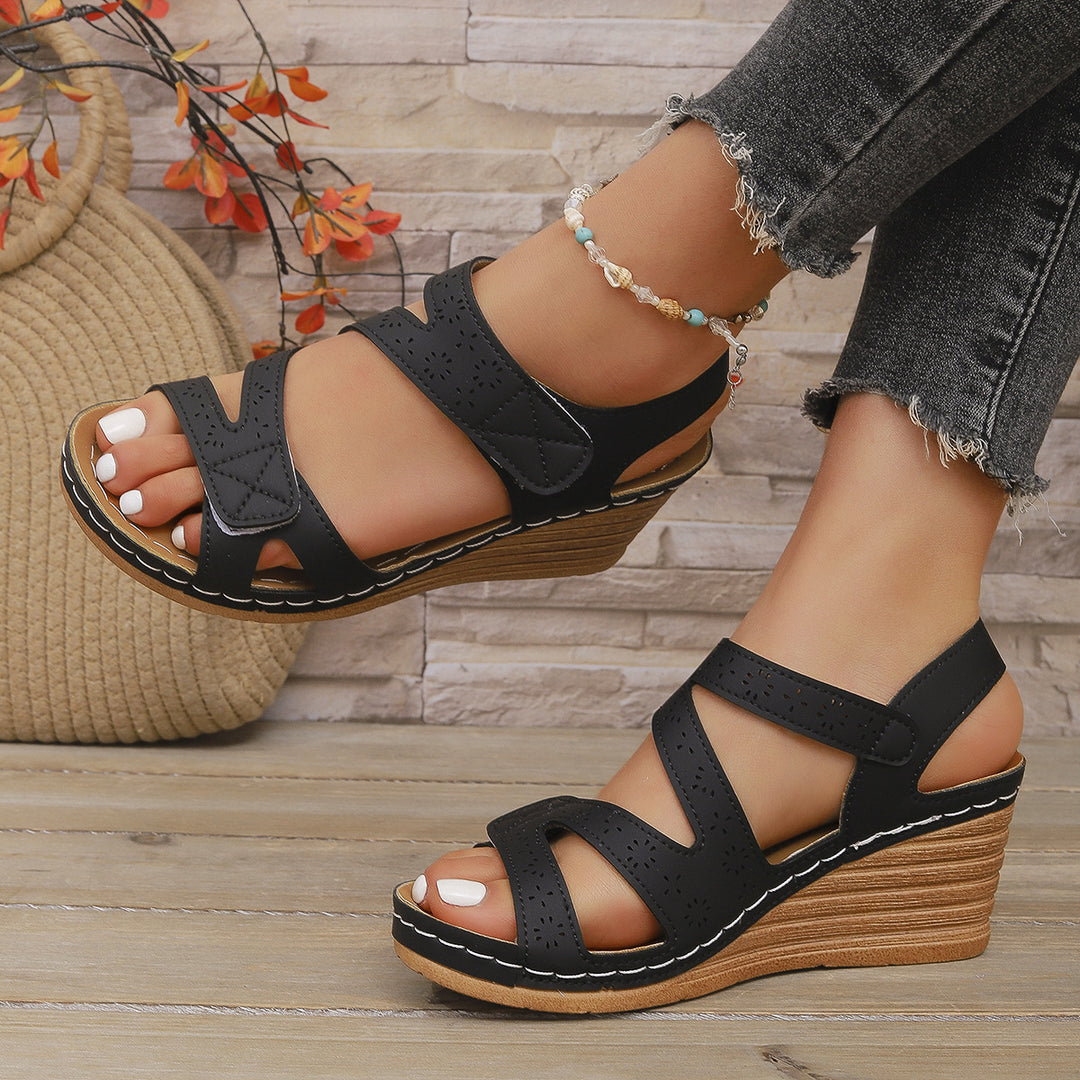 Women's Lightweight Cross-Strap Walking Sandals –Comfortable Wedge Summer Shoes