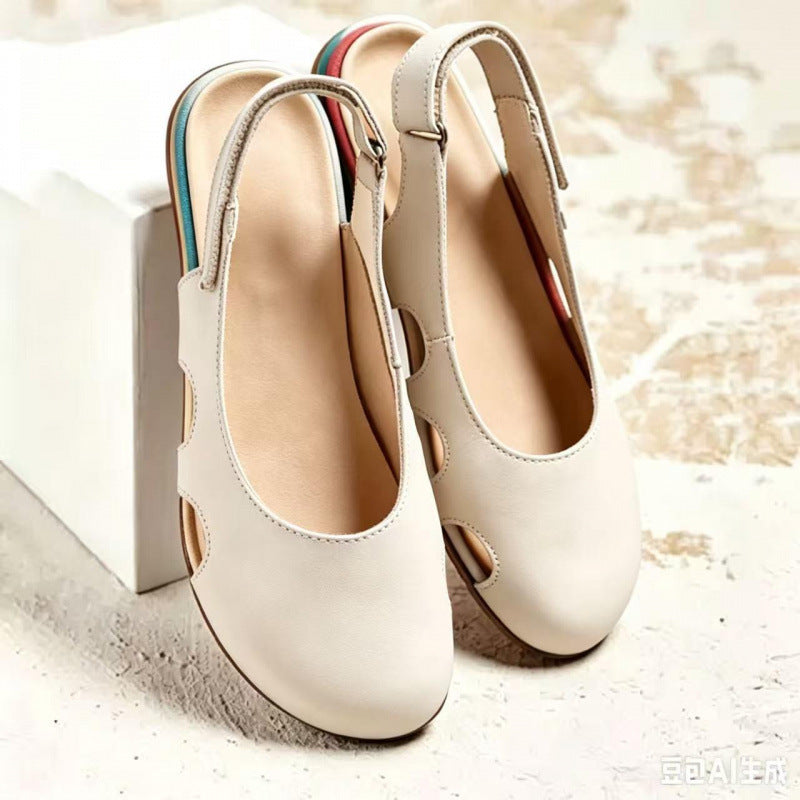 Women's Vintage Slingback Comfort Flats – Lightweight Breathable Everyday Shoes