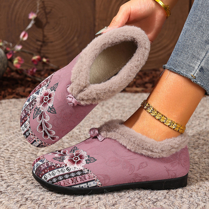 Women's Warm Floral Winter Ankle Boots – Cozy, Lightweight & Non-Slip Everyday Shoes
