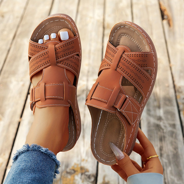 Women's Comfortable Low Heel Sandals – Easy Slip-On Summer Shoes