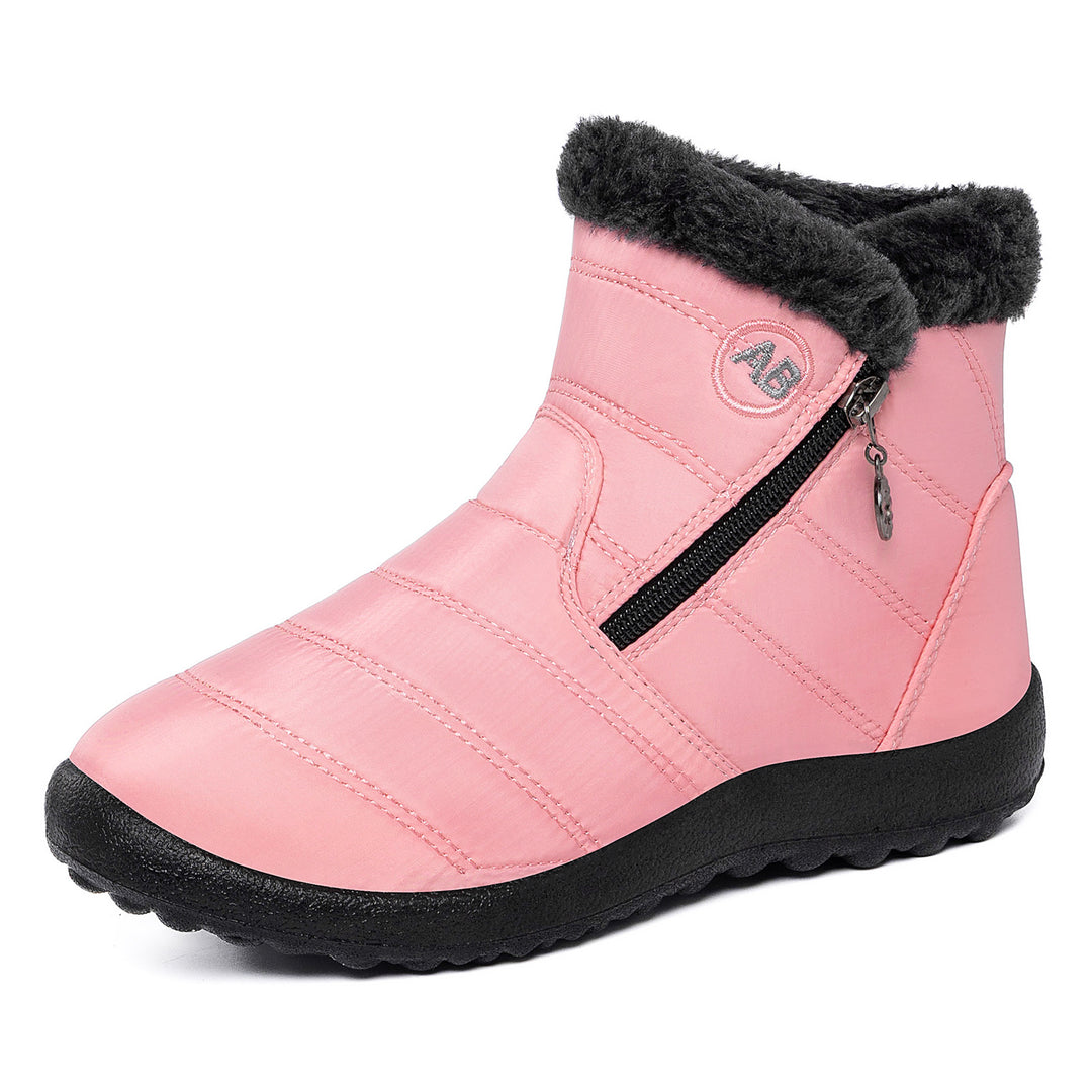 Women's Warm Winter Ankle Boots – Waterproof, Non-Slip Boots with Soft Fuzzy Collar