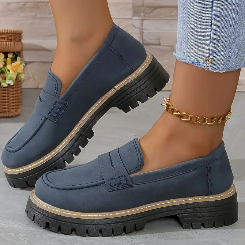 Women's Comfortable Everyday Loafers – Cushioned Platform Sole with Timeless Style