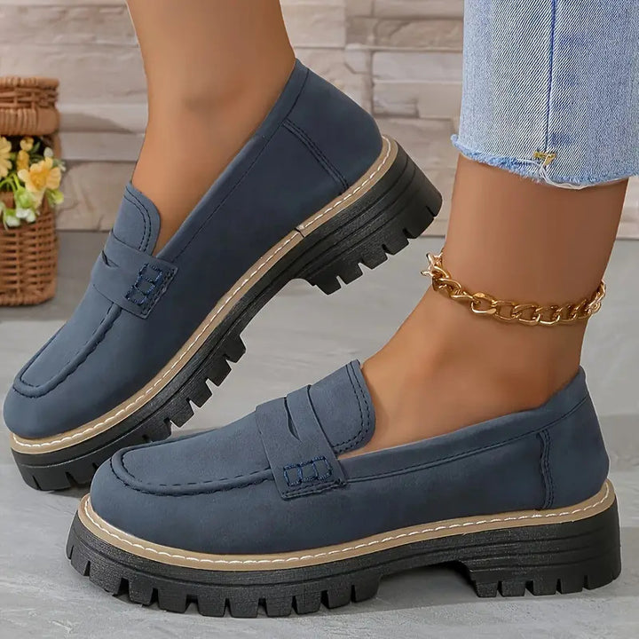 Women's Comfortable Everyday Loafers – Cushioned Platform Sole with Timeless Style