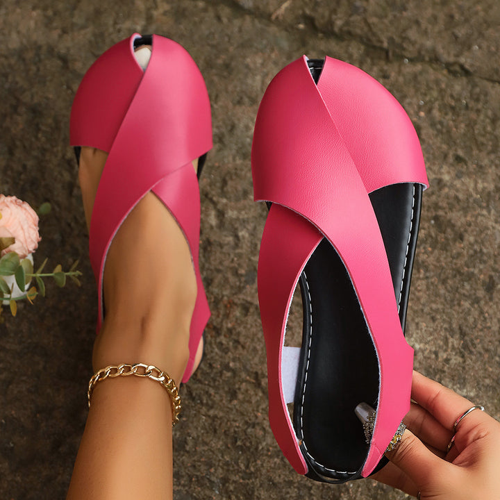 Women's Comfort Soft Cross-Strap Flats  Shoes