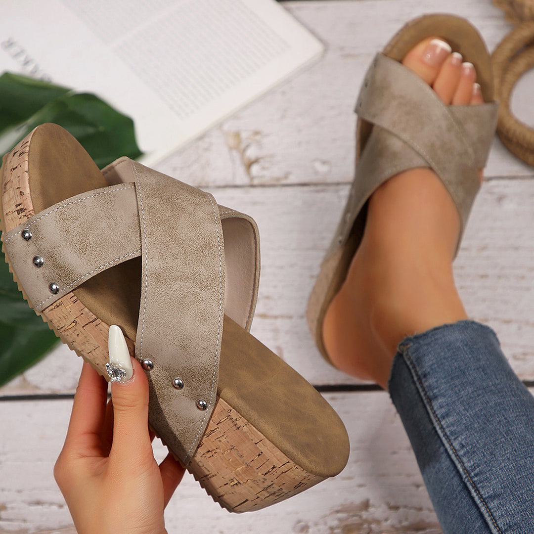 Women's Cross Wedge Sandals –Comfortable Wedge Summer Slippers