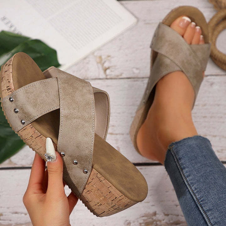 Women's Cross Wedge Sandals –Comfortable Wedge Summer Slippers