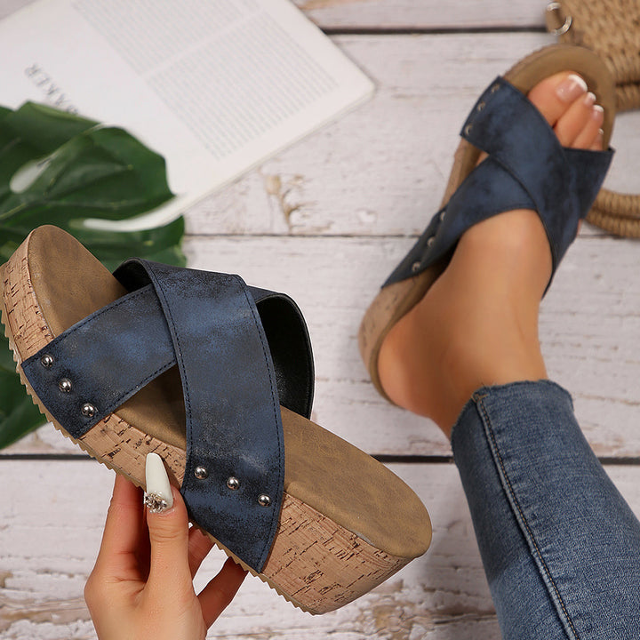 Women's Cross Wedge Sandals –Comfortable Wedge Summer Slippers