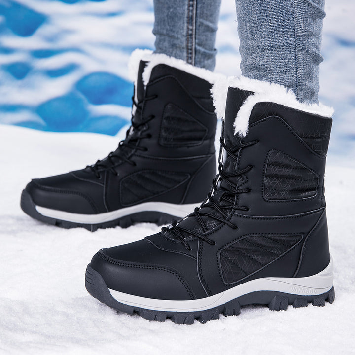 Women's Tall Winter Snow Boots with Warm Fleece Lining & Non-Slip Sole