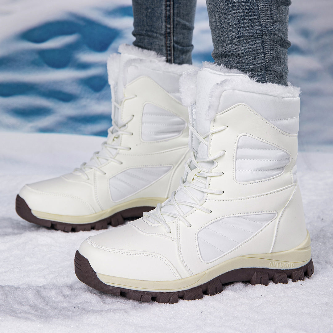 Women's Tall Winter Snow Boots with Warm Fleece Lining & Non-Slip Sole