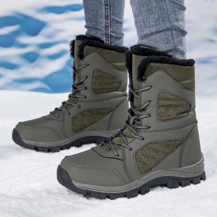 Women's Tall Winter Snow Boots with Warm Fleece Lining & Non-Slip Sole