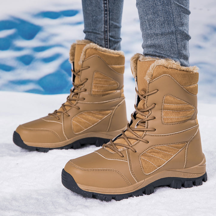 Women's Tall Winter Snow Boots with Warm Fleece Lining & Non-Slip Sole